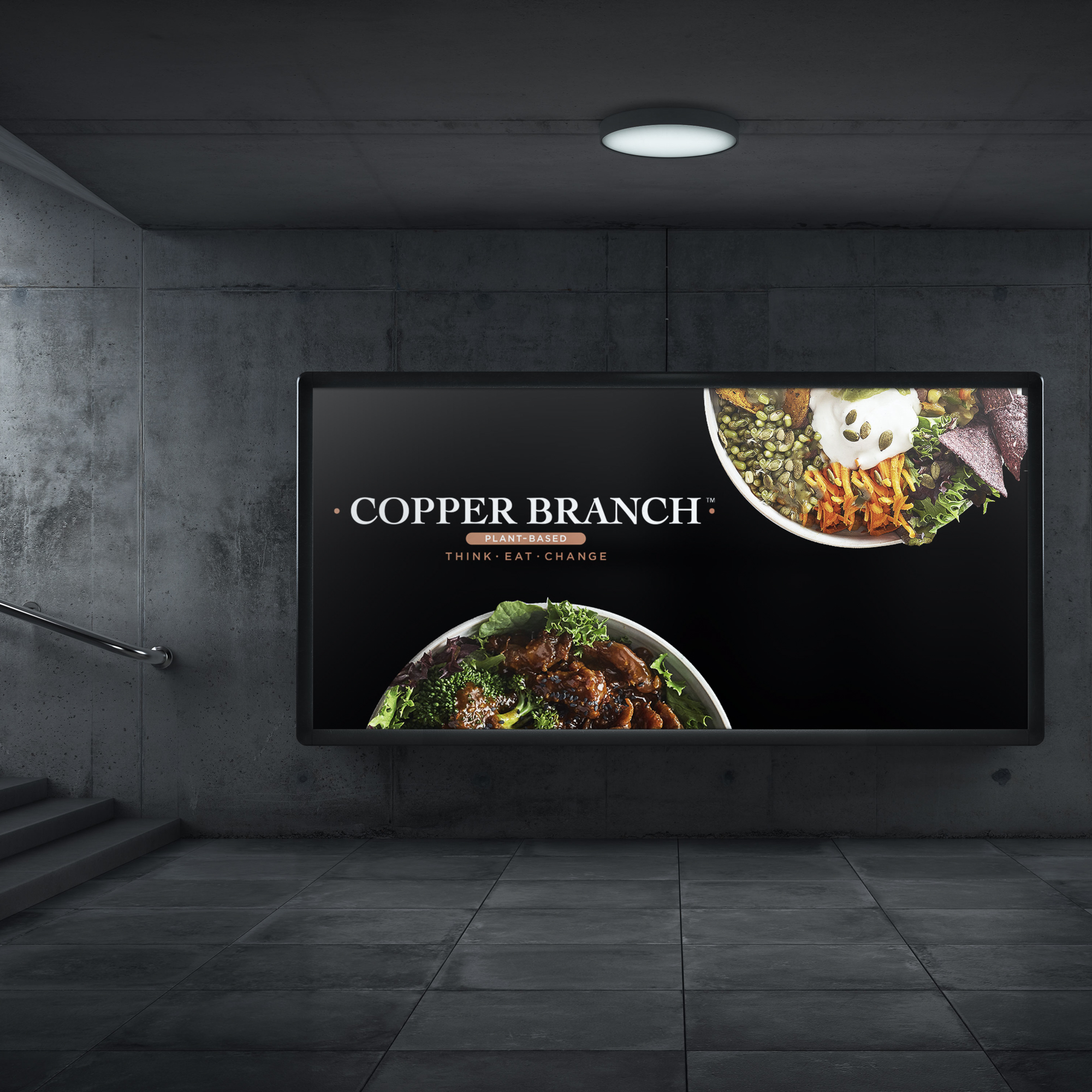 Panneaux publicitaire du restaurant Copper Branch.